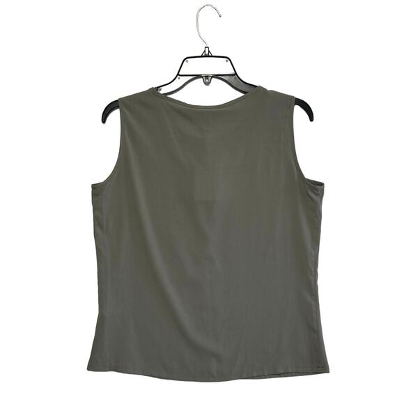 Calvin Klein Pleated Sleeveless Top NWT Women's Sz S Gray Career Lightweight - Picture 2 of 5